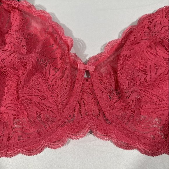 NWT Paramour‎ [ 40H ] Peridot Unlined Lace Bra in Honeysuckle Pink - Picture 5 of 16
